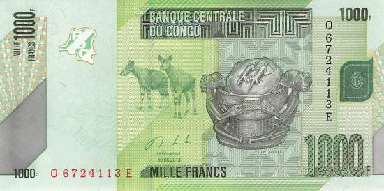 Kongo p.101b 1000 Francs 2013